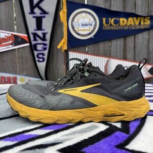 Size 13 - Brooks Cascadia 17 Mens Gray Yellow Running Shoes Sneakers 1104031D333